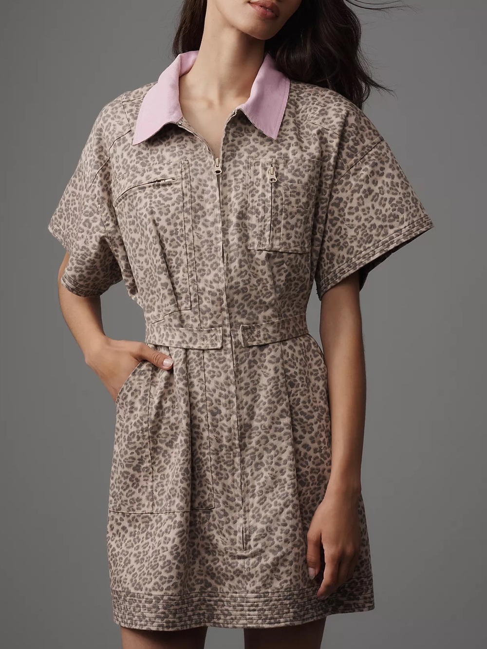 Anthropologie Maeve Utility Fit & Flare Mini Shirt Dress - Picture 3 of 6